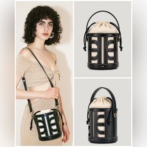 JW PEI Share Black Fei Cutout Bucket Bag